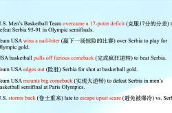 美国男篮逆转阿根廷，晋级东京奥运会八强